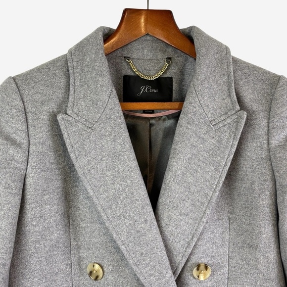 J Crew Wool Cashmere Double-Breasted Coat Gray 2P - Picture 4 of 14